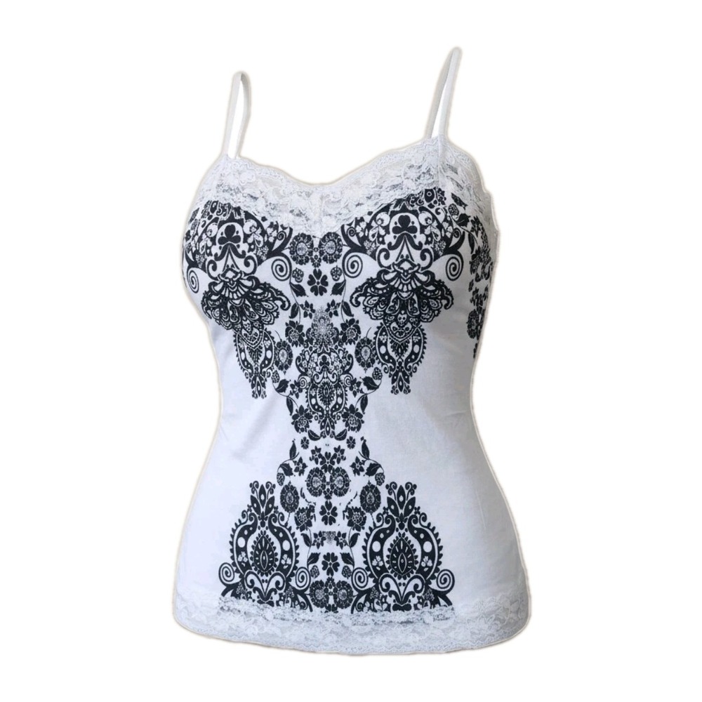 Y2K‎ Almost Famous Size M Lace Trim Fairy Coquette Whimsigoth Cami Tank Top